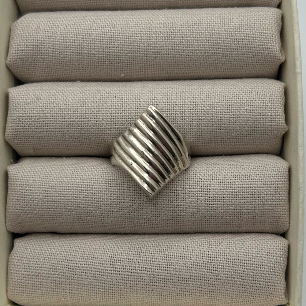 Vintage Mexico Sterling Silver Modernist Style Ring size 6